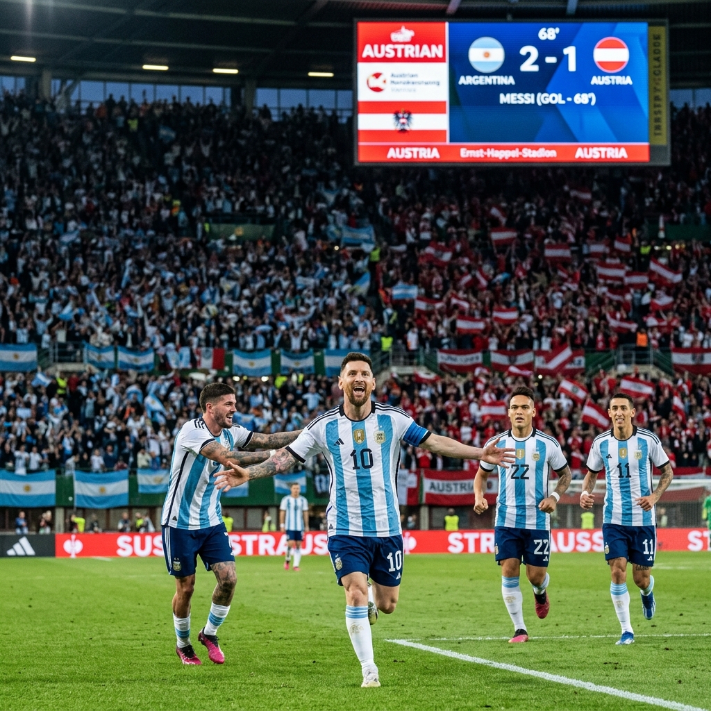 Con dos goles y otra actuación colosal de Messi, Argentina le ganó a Austria y clasific