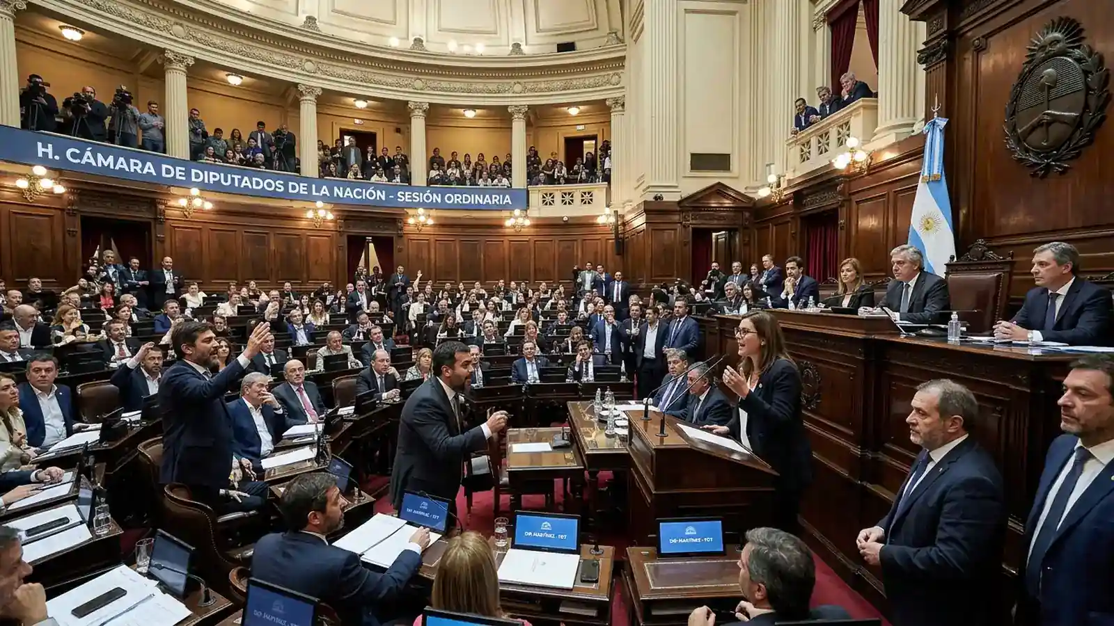 Plenario conjunto de las comisiones de Asuntos Constitucionales y Justicia en la Cámara de Diputados durante la firma del dictamen de Ficha Limpia